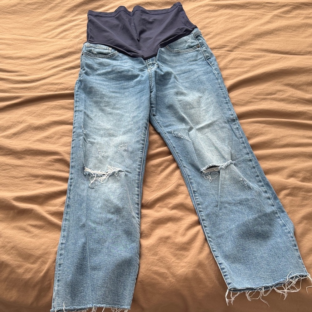 Pinkblush Light Blue Maternity Flare Jeans
